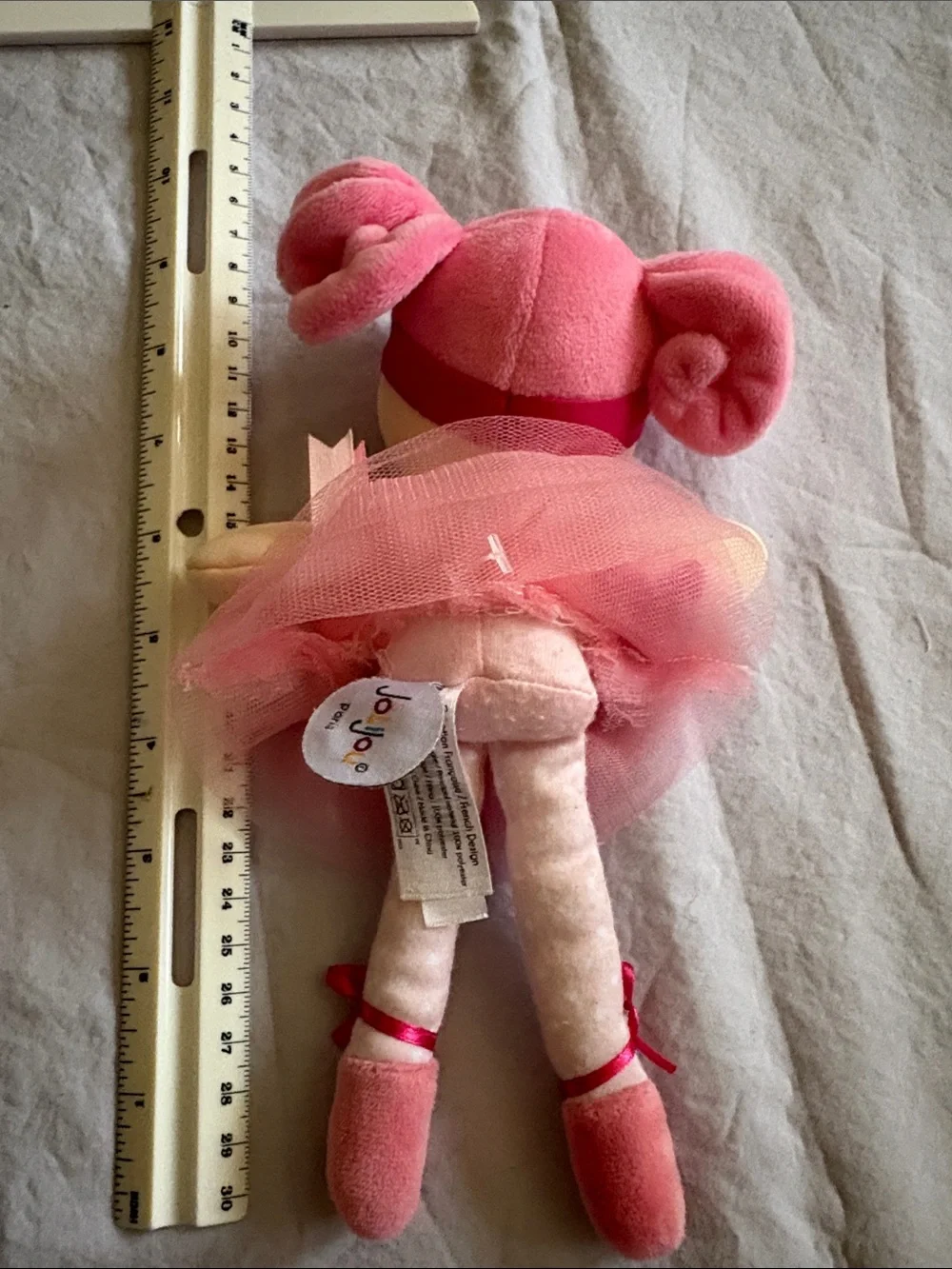 INC International Concepts Pink Ballerina & Coral Overalls Plush Doll Pair